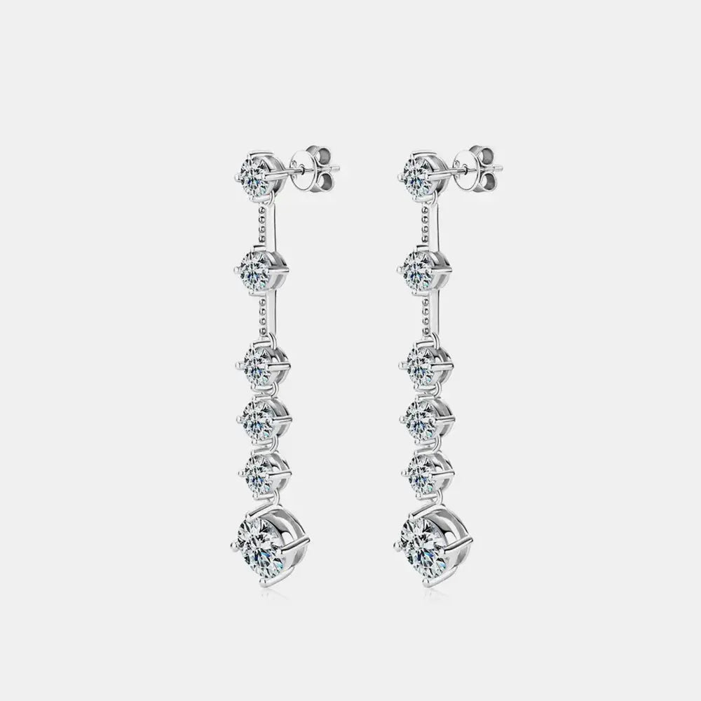 4 Carat Moissanite 925 Sterling Silver Earrings by Trendsi