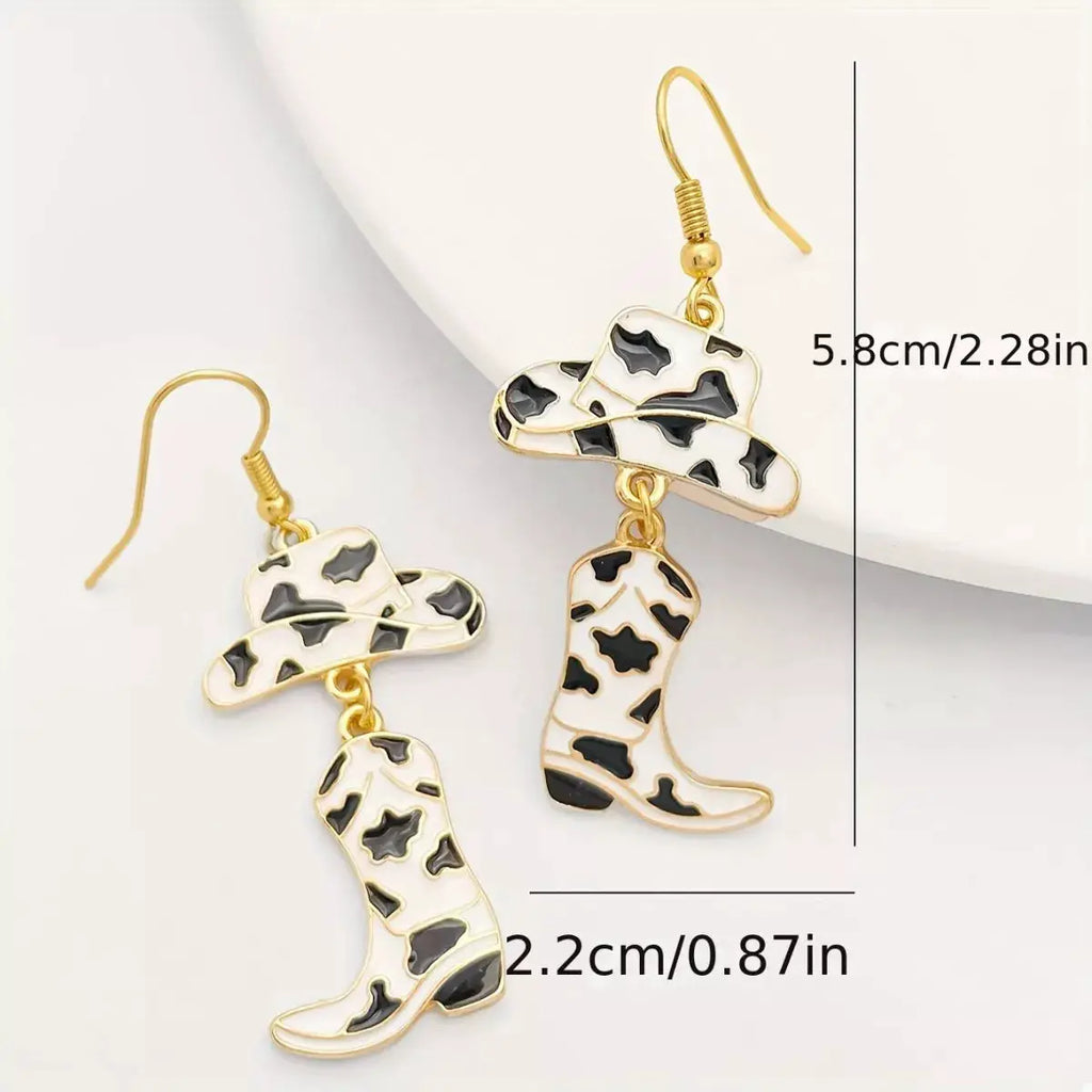 Cowboy Hat and Boot Dangle Earrings by Trendsi