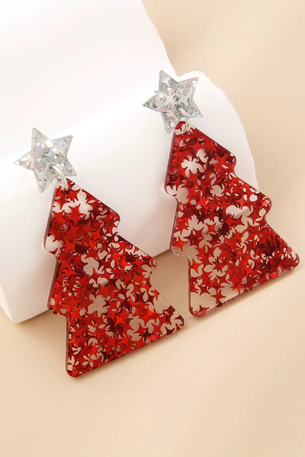 Christmas Tree Acrylic Earrings by Trendsi