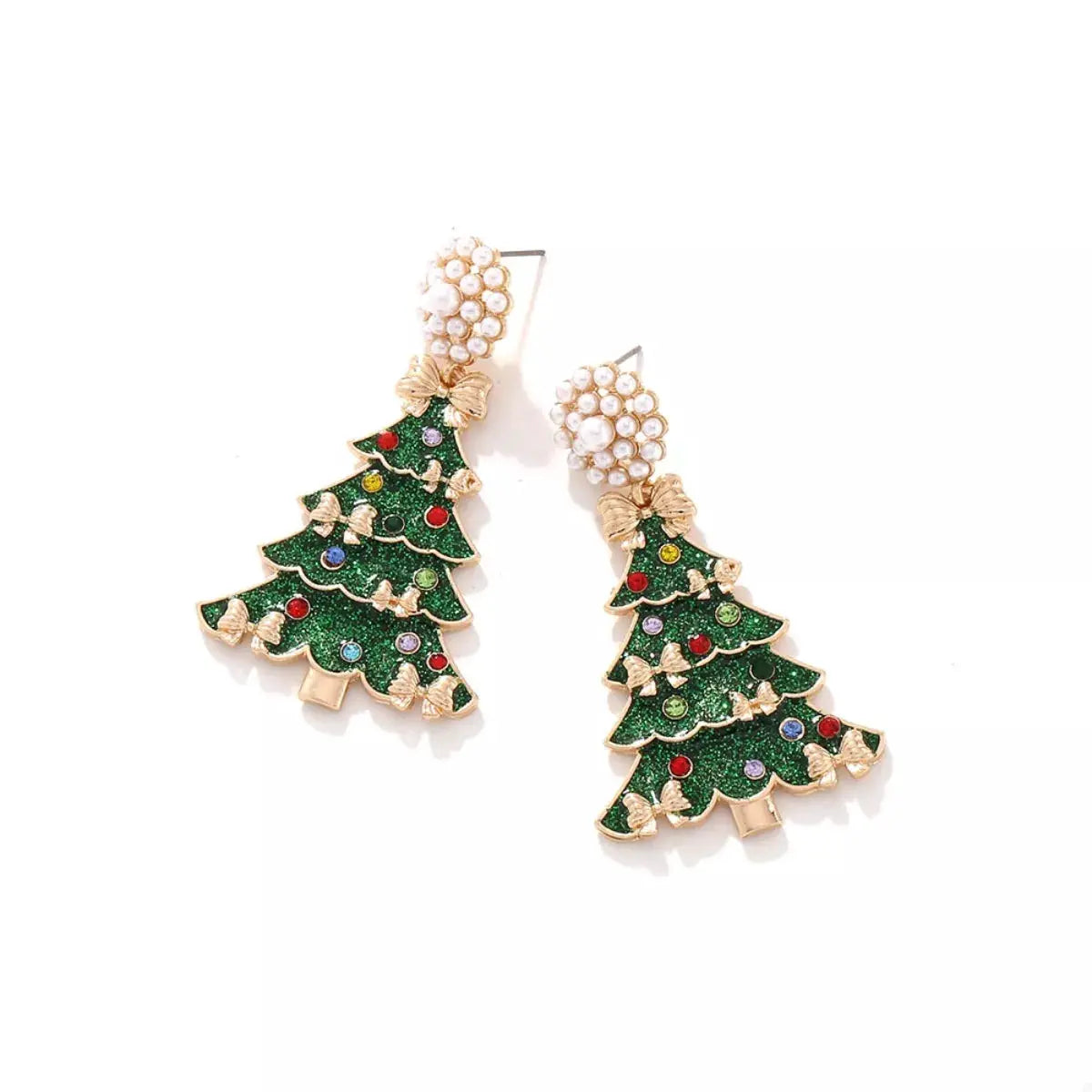 Christmas Tree Bow Earrings by Trendsi