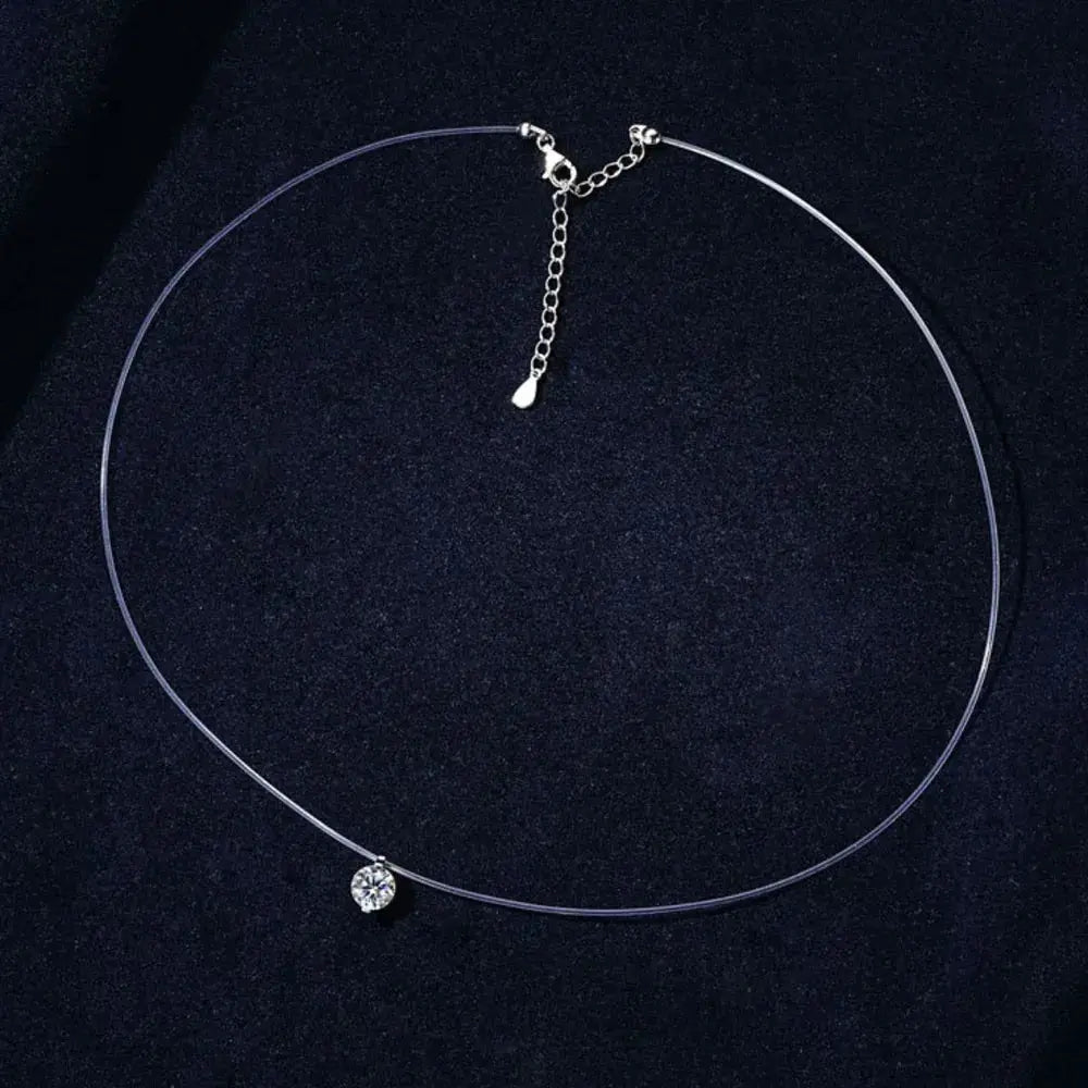 1 Carat Moissanite 925 Sterling Silver Necklace by Trendsi