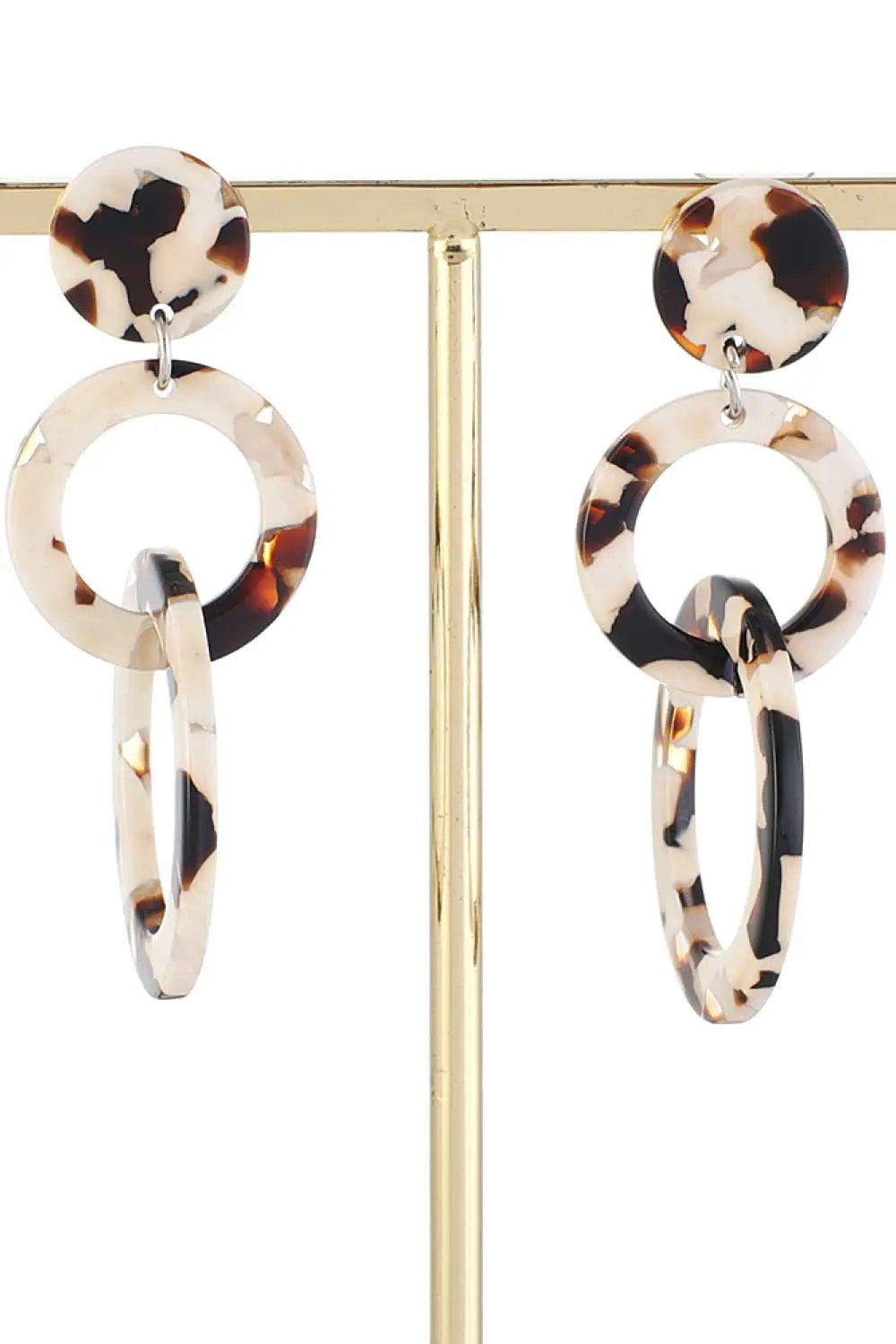 Acrylic Double-Hoop Earrings by Trendsi