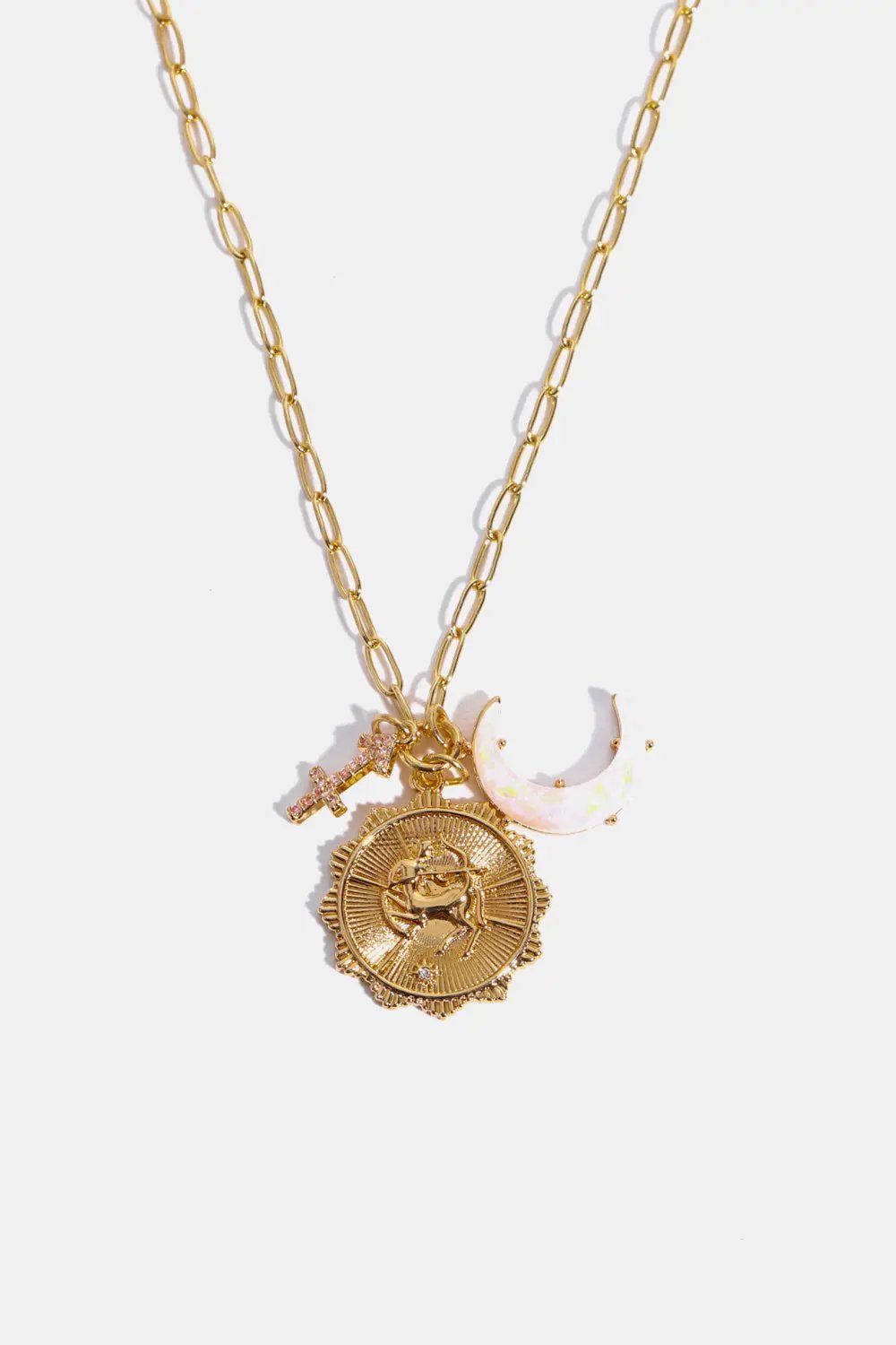 Constellation and Moon Pendant Copper Necklace by Trendsi