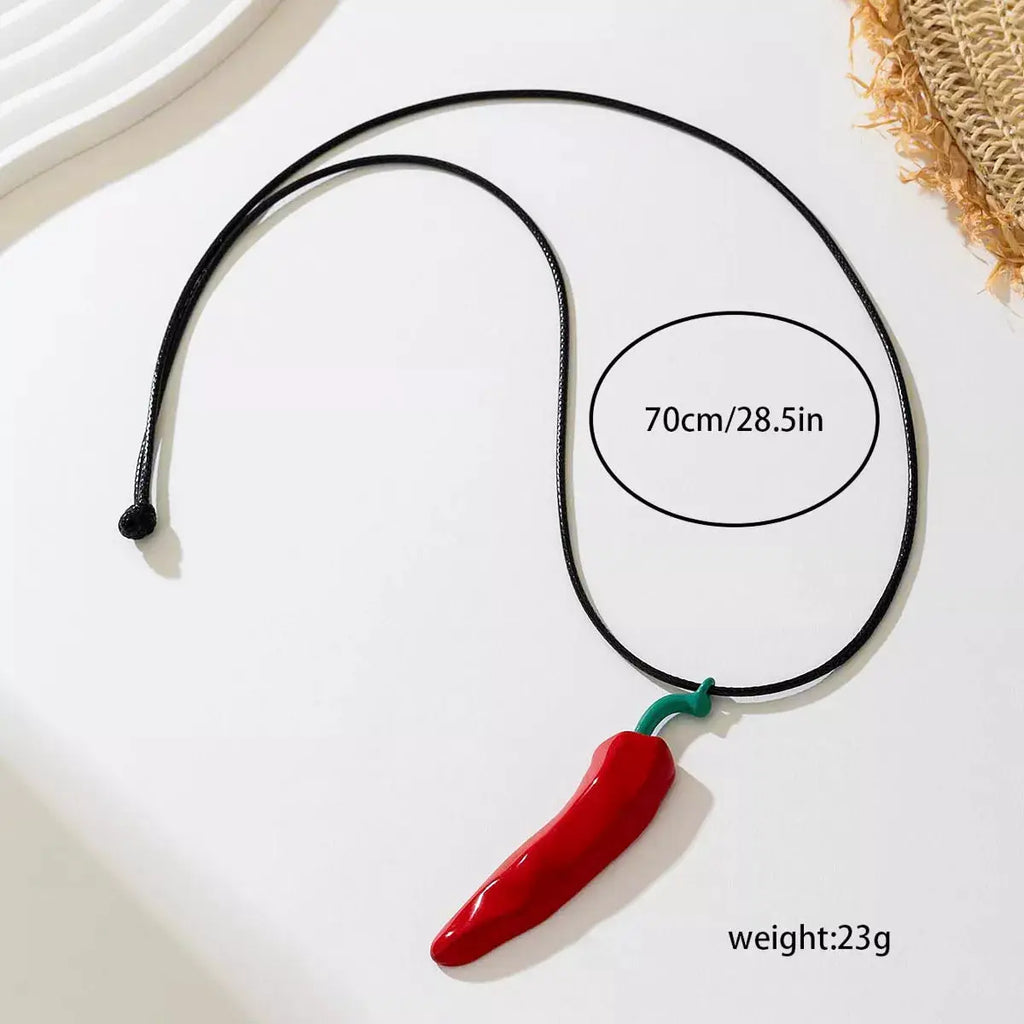 Chili Pepper Pendant Necklace by Trendsi