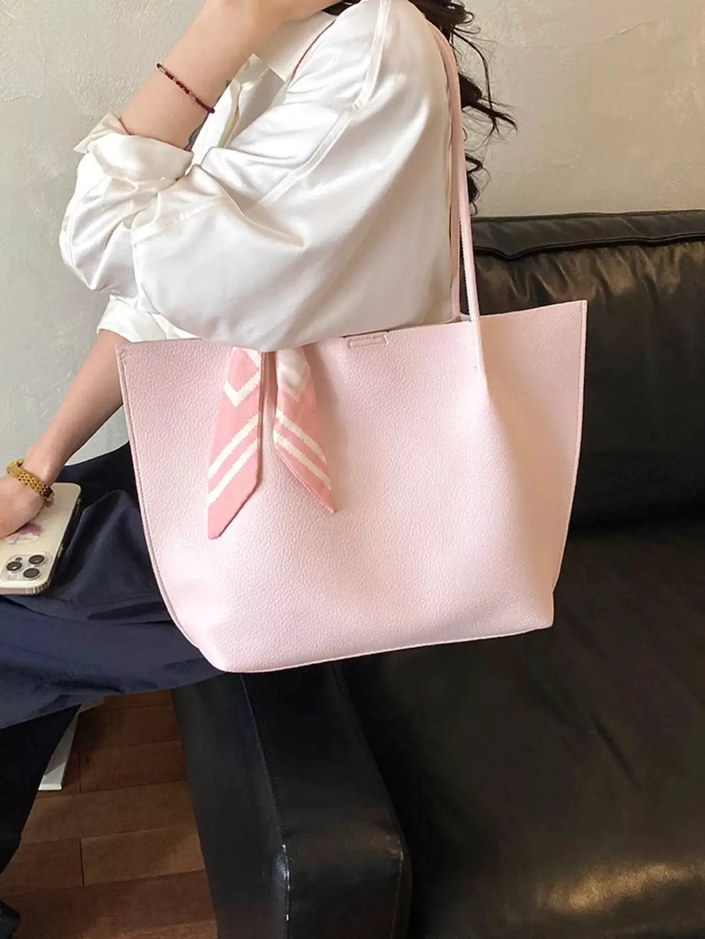 PU Leather Tote Shoulder Bag by Trendsi