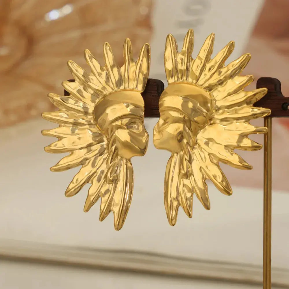 Titanium Steel Gold-Plated Earrings by Trendsi