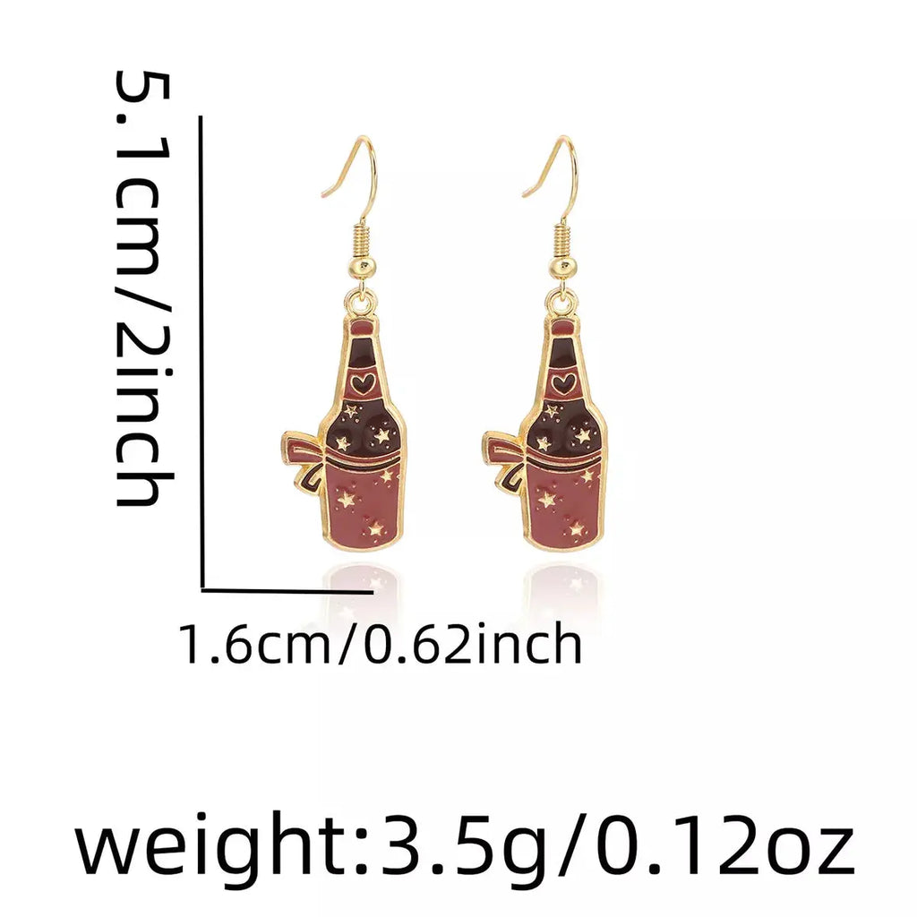 Cowboy Hat & Bottle Dangle Earrings by Trendsi