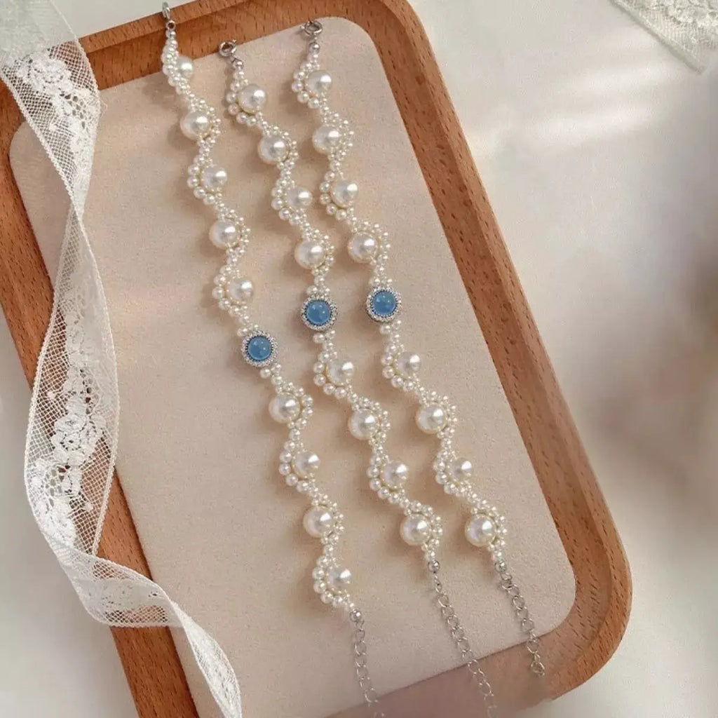 Pearl 925 Sterling Silver Zircon Bracelet by Trendsi