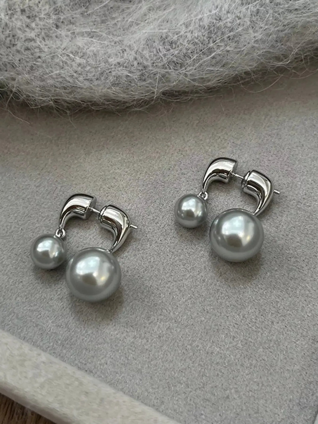 Pearl Alloy Drop Earrings by Trendsi