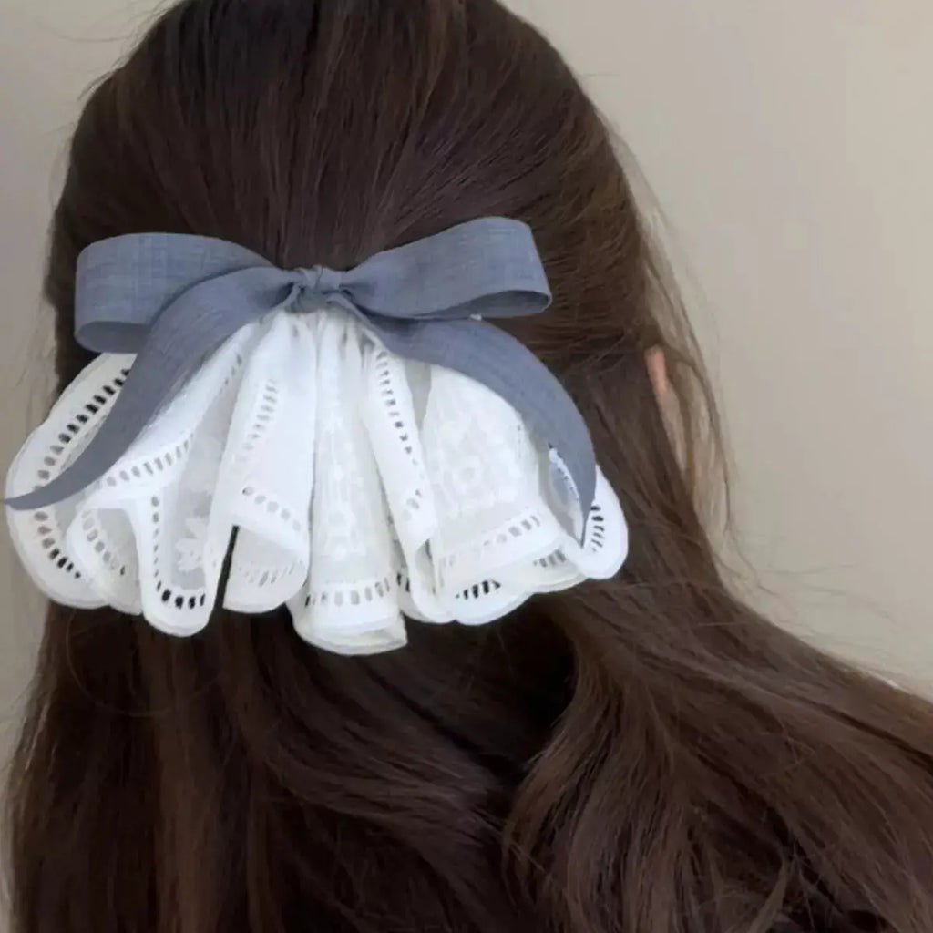 Lace Hair Clip with Ribbon by Trendsi