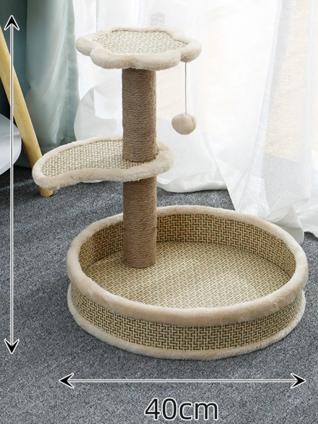 Cat Scratching Post with Cat Bed and Toy by Trendsi