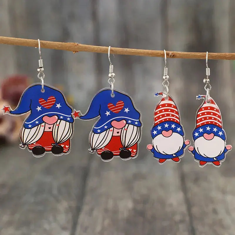 2 Pair Acrylic Gnome Earrings by Trendsi