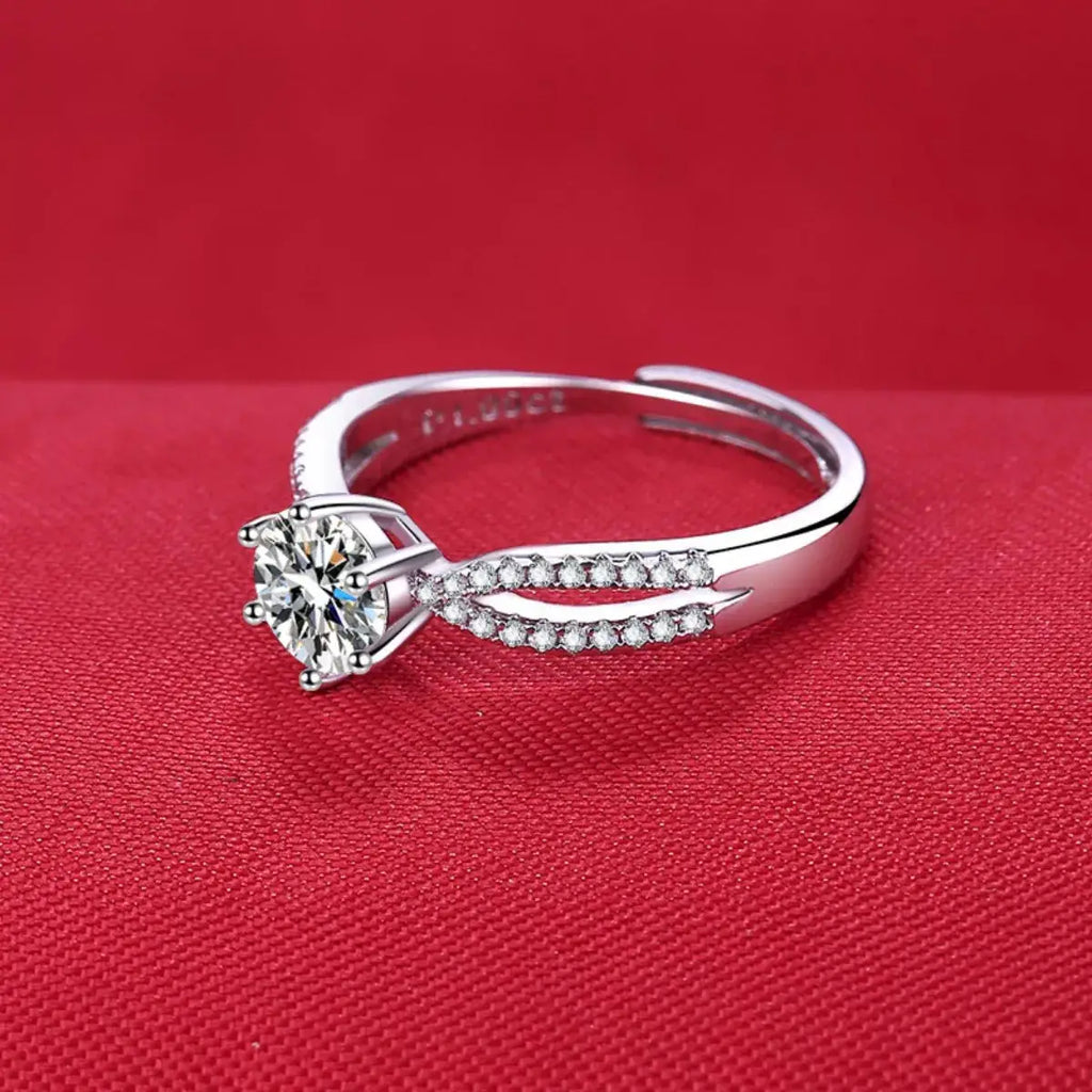 1 Carat Moissanite 925 Sterling Silver Ring by Trendsi