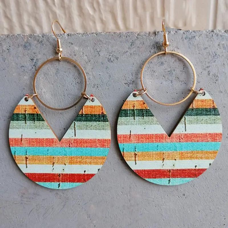 Ms.Pac-Man Shape Wooden Dangle Earrings by Trendsi