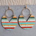 Ms.Pac-Man Shape Wooden Dangle Earrings by Trendsi