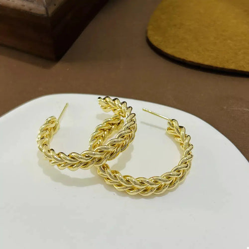 18K Gold-Plated Hoop Earrings by Trendsi