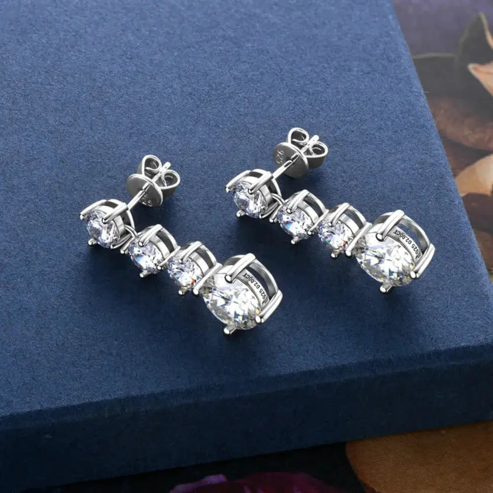 4 Carat Moissanite 925 Sterling Silver Earrings by Trendsi