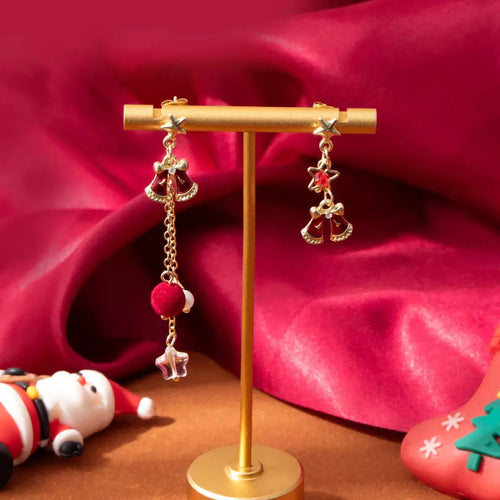18K Gold-Plated Christmas Bell Earrings by Trendsi