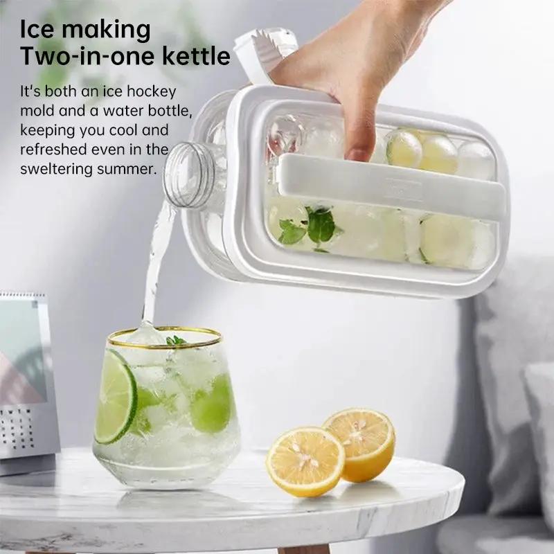 2-in-1 Portable Folding Ice Ball Maker Bottle, Silicone Freezer Ice Mold & Water Bottle for Cocktails, Travel, Gym by eprolo