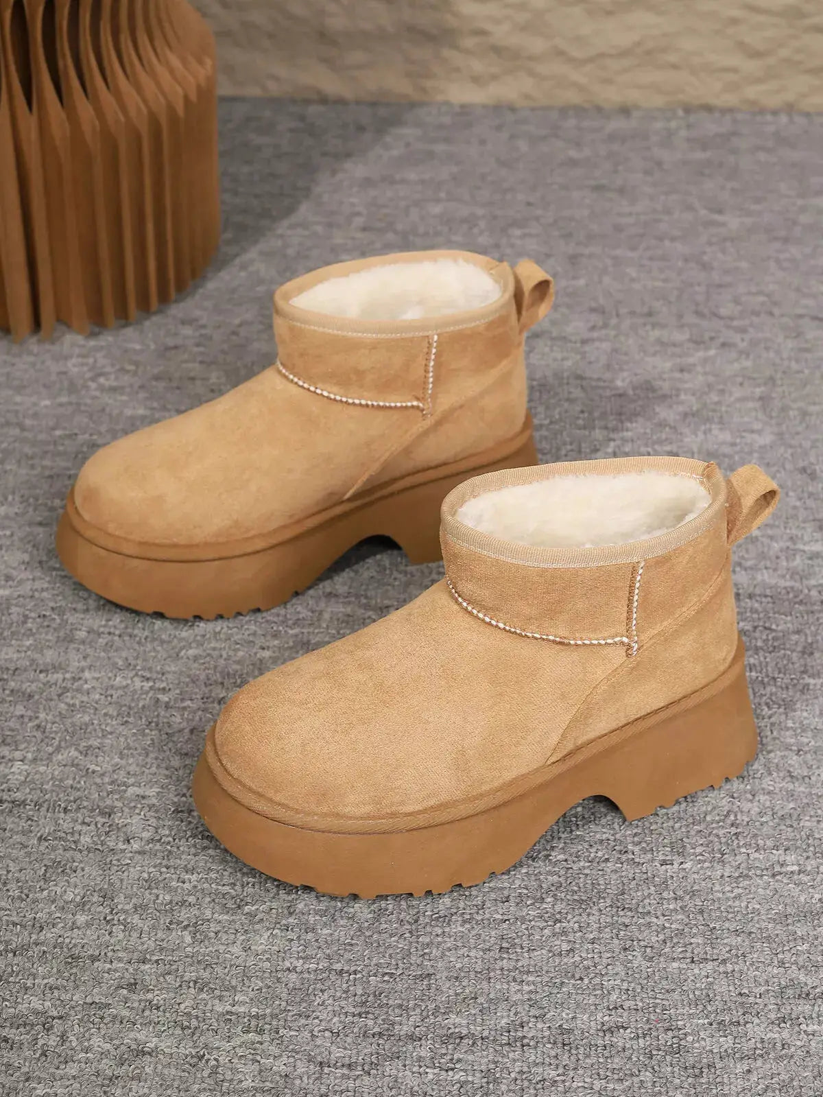 Round Toe Platform Boots by Trendsi