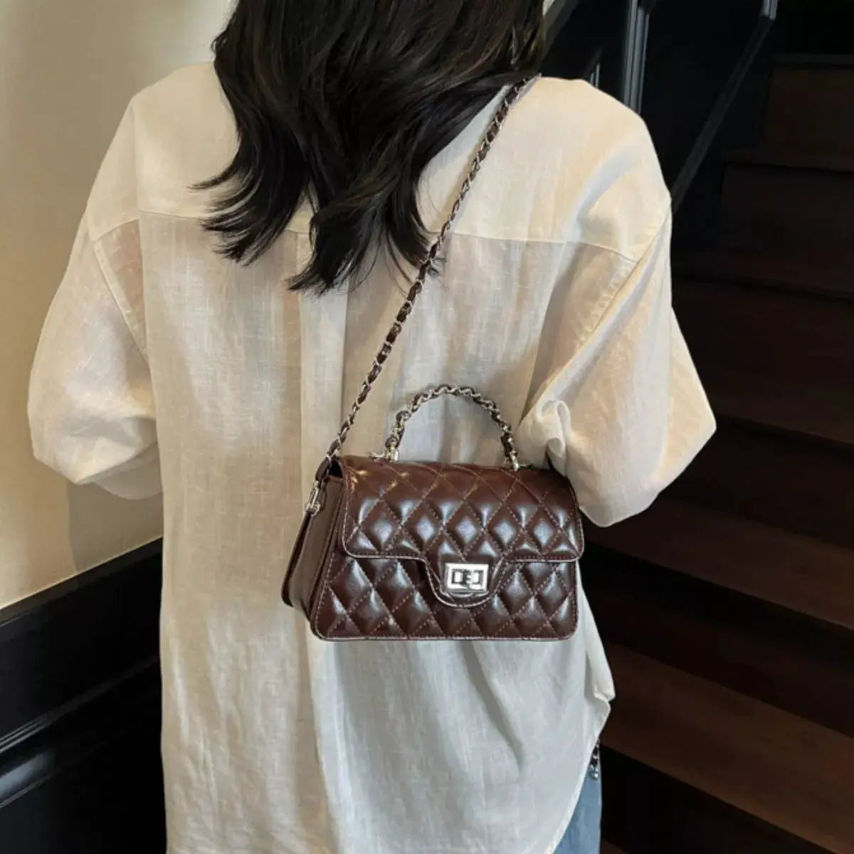 Quilted Flap Crossbody Bag by Trendsi