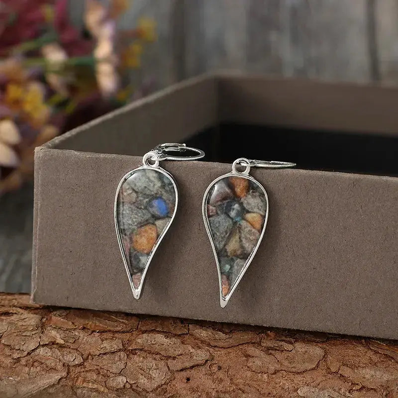 Natural Stone Dangle Earrings by Trendsi