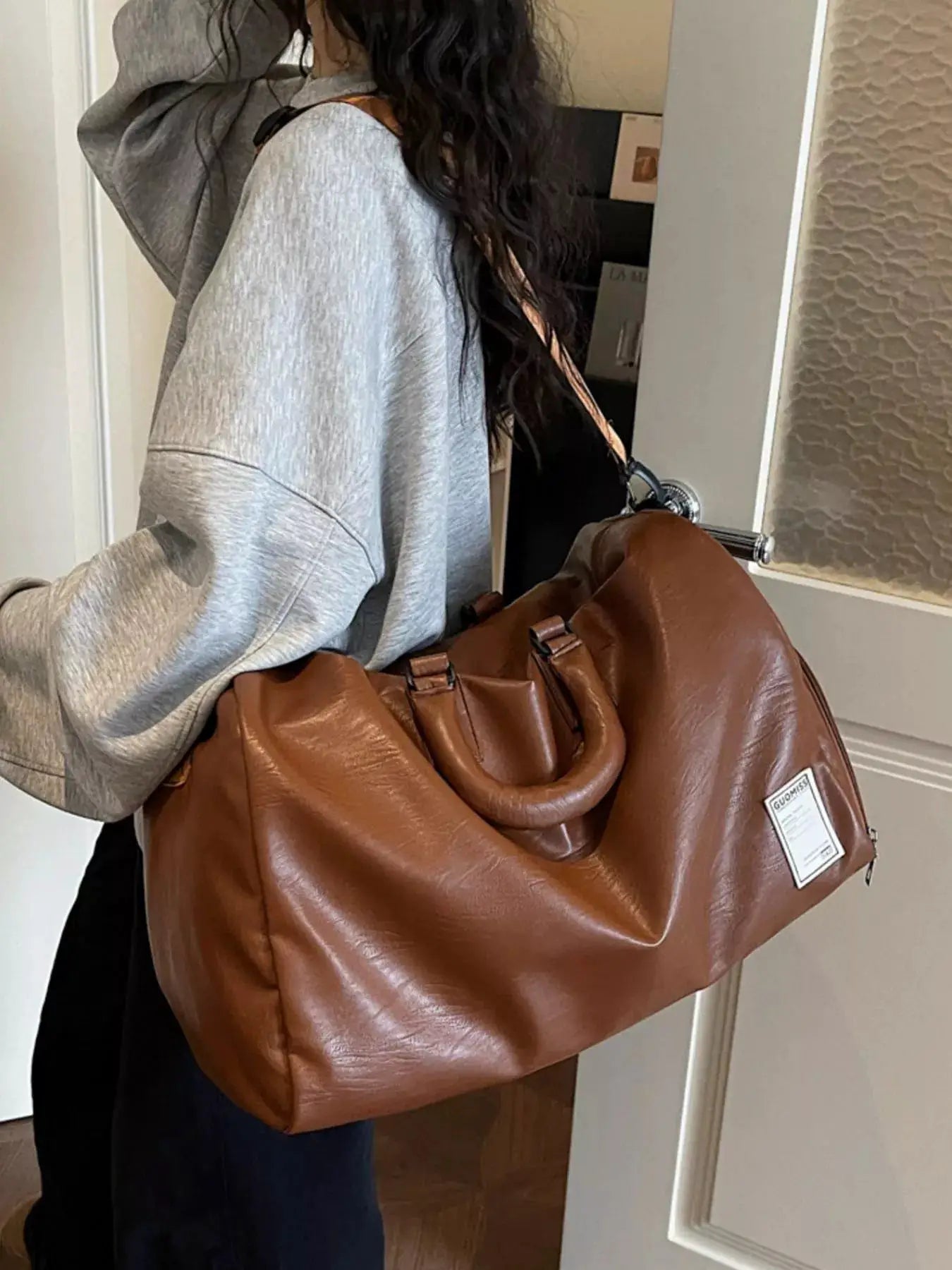 PU Leather Travel Bag by Trendsi