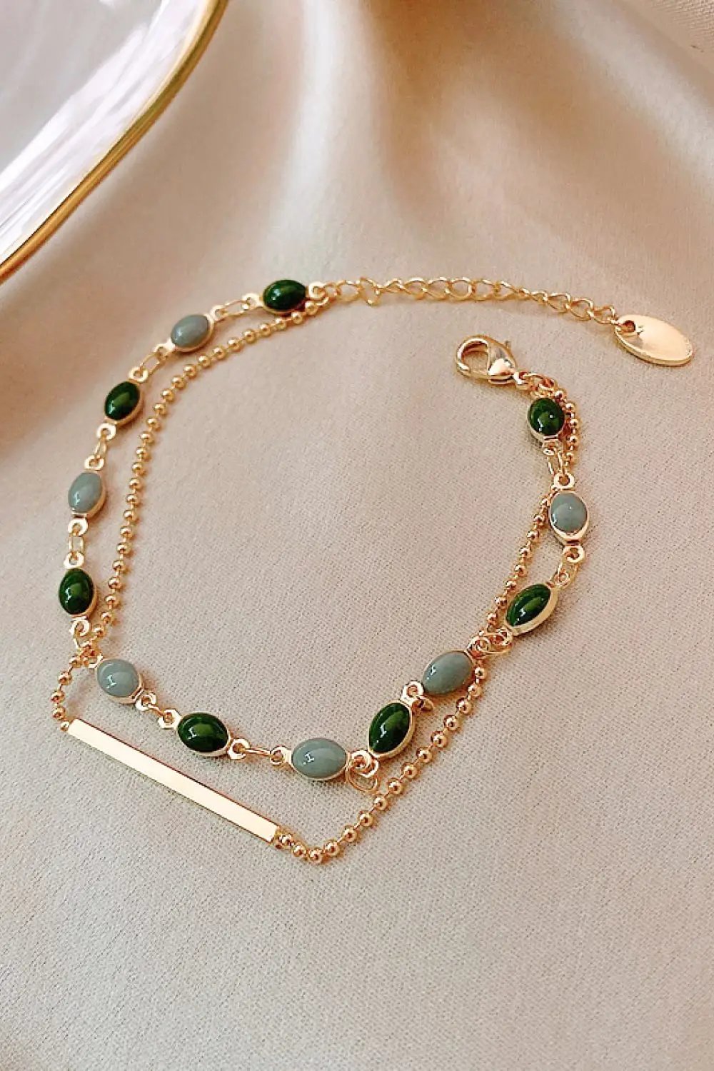 Alloy Double-Layered Bracelet by Trendsi
