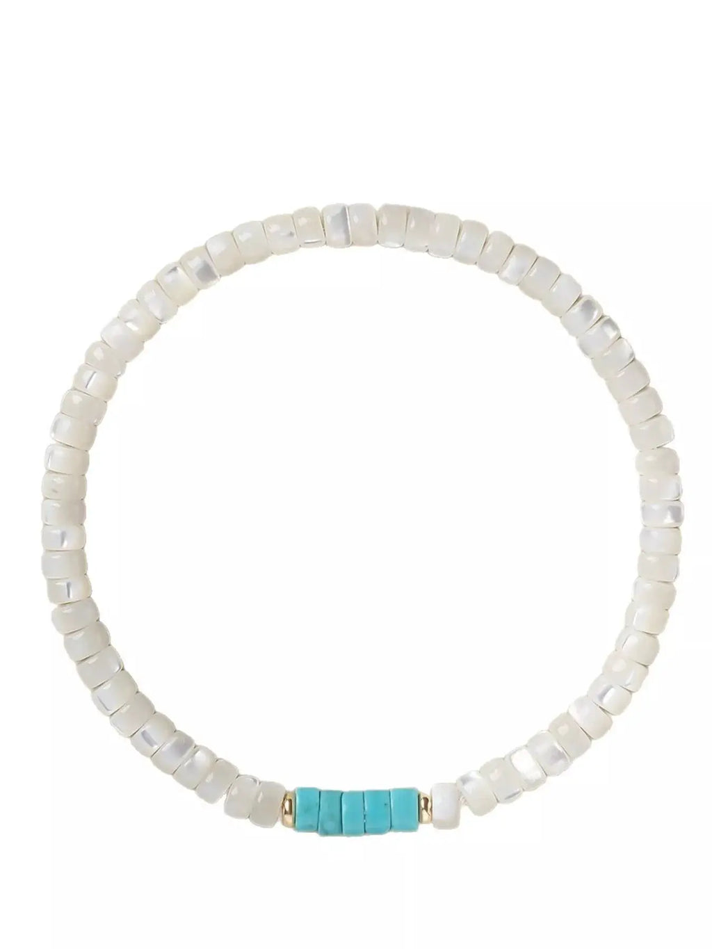 Turquoise Beaded Bracelet by Trendsi
