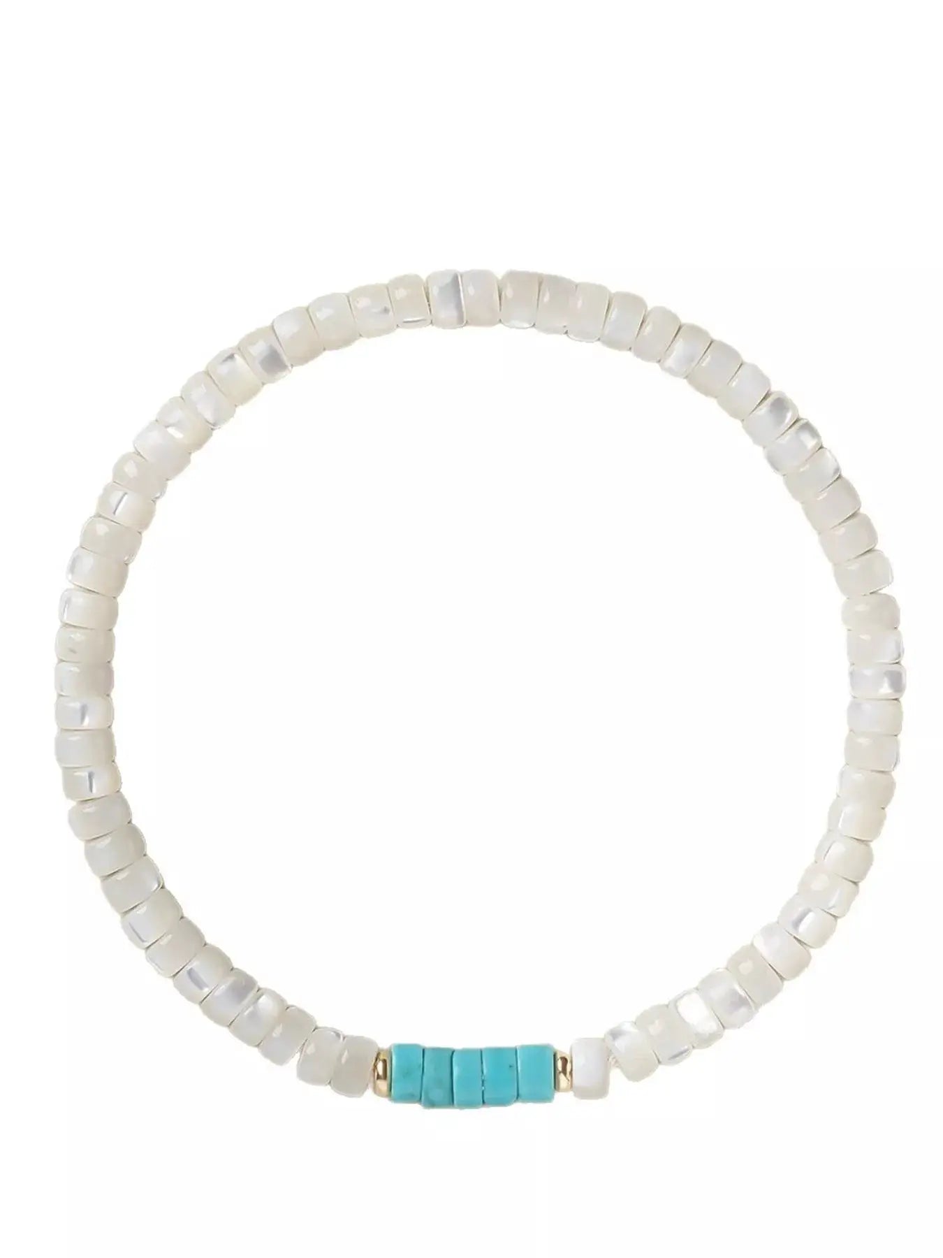Turquoise Beaded Bracelet by Trendsi