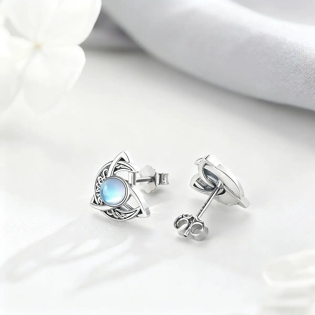 Moonstone Stud Earrings by Trendsi