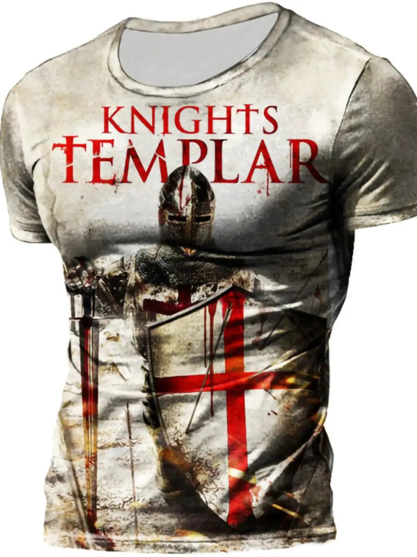 Men's Full Size Printed Round Neck T-Shirt Plus Size by Trendsi