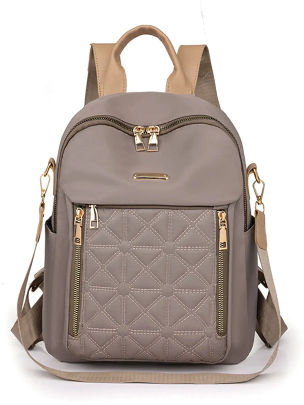 Quilted Oxford Cloth Backpack Bag by Trendsi