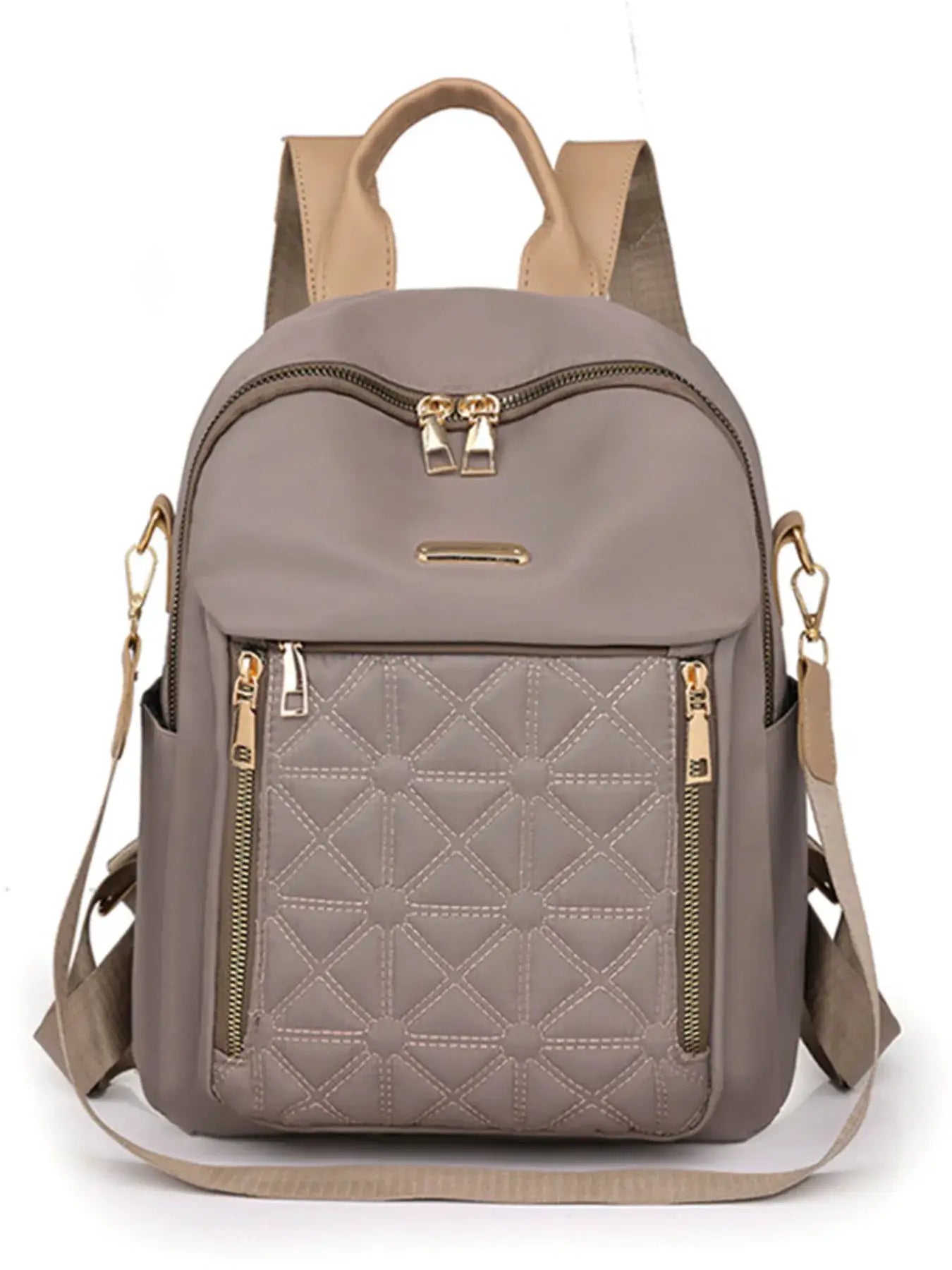 Quilted Oxford Cloth Backpack Bag by Trendsi