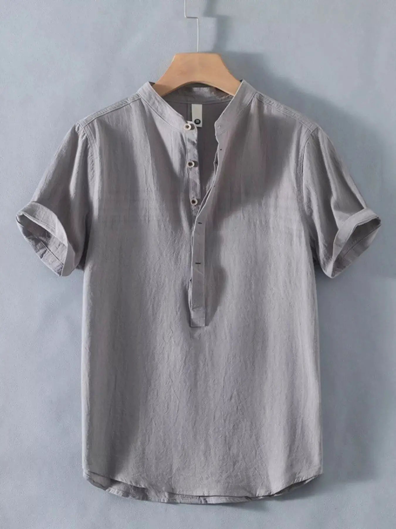 Men's Plus Size Button Detail Short Sleeve Shirt by Trendsi