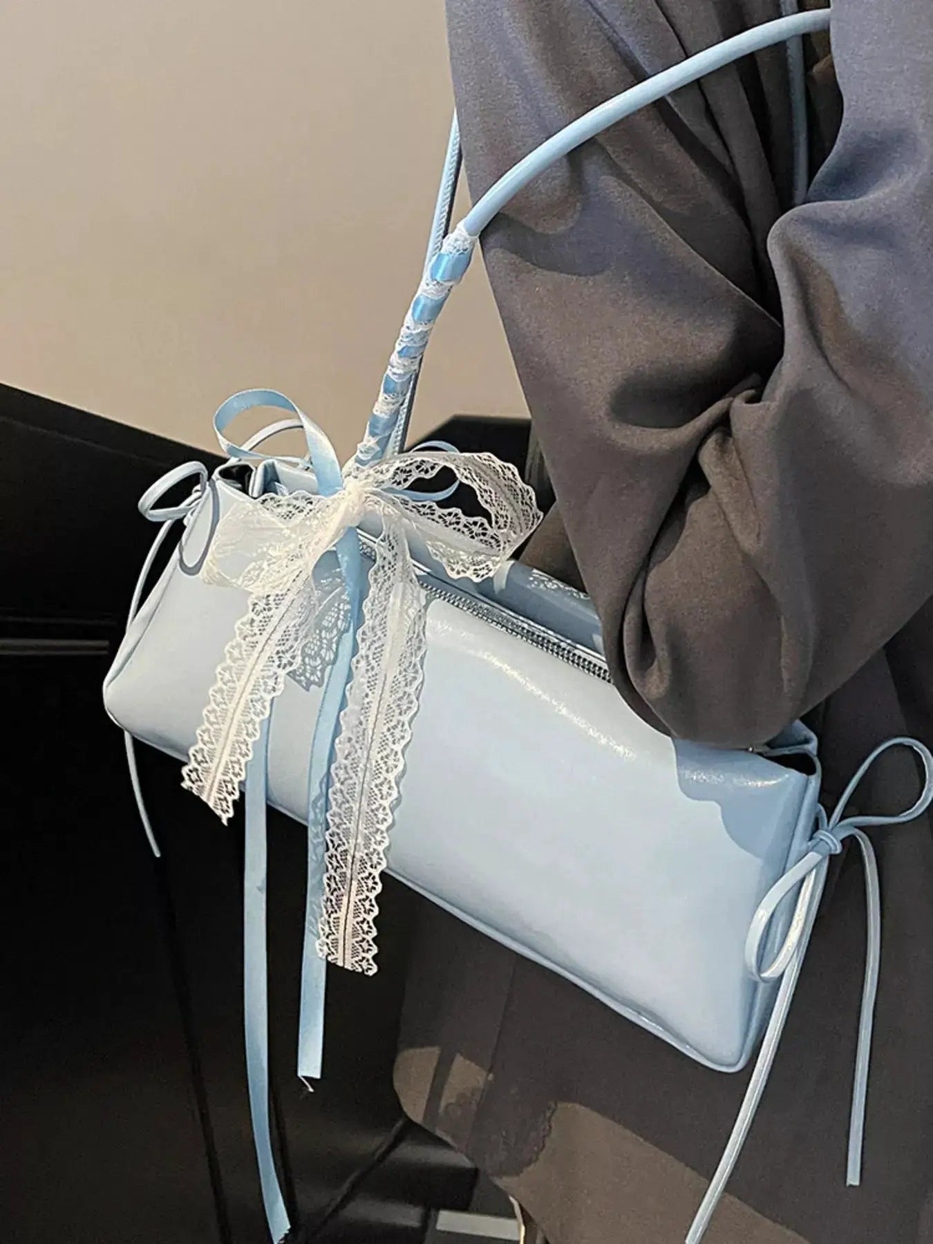 Lace Decor Shoulder Bag by Trendsi
