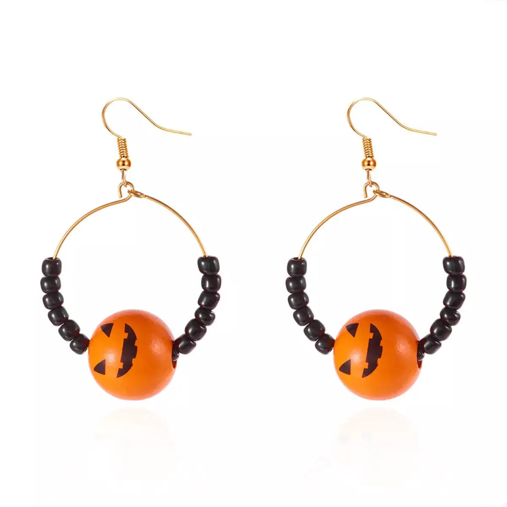 18K Gold-Plated Halloween Bead Earrings by Trendsi