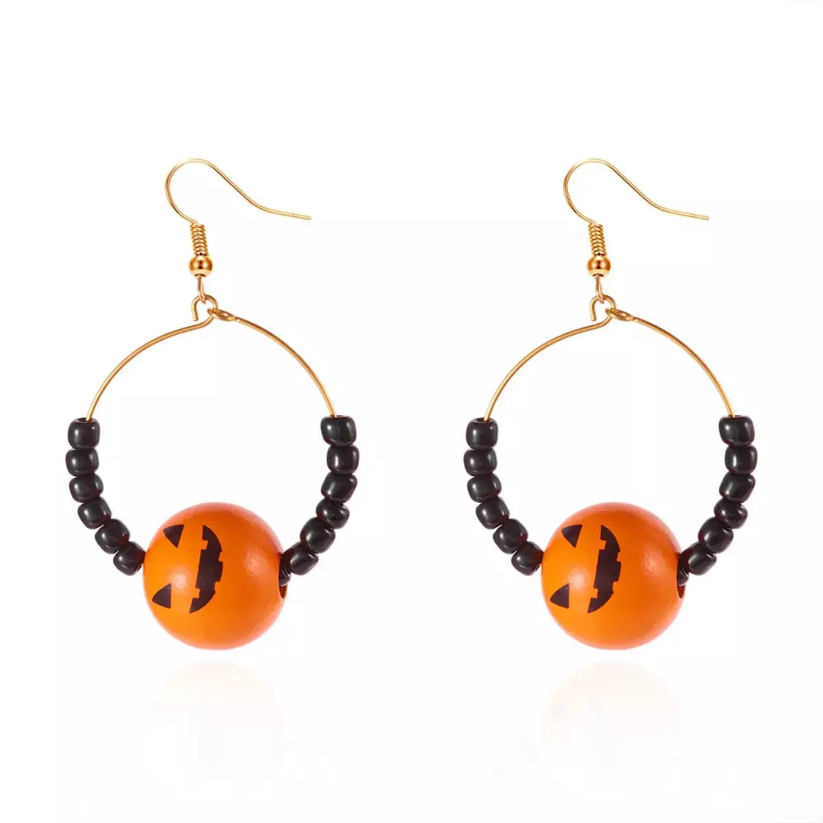 18K Gold-Plated Halloween Bead Earrings by Trendsi
