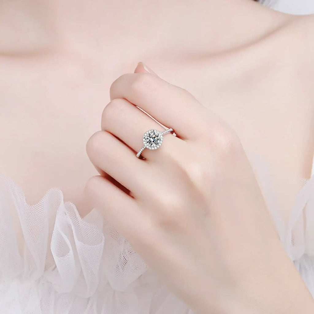 1 Carat Moissanite 925 Sterling Silver Ring by Trendsi