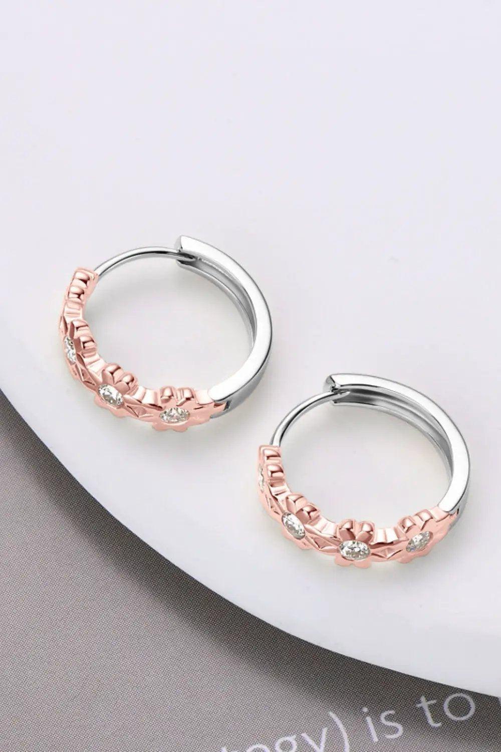 Moissanite 925 Sterling Silver Huggie Earrings by Trendsi