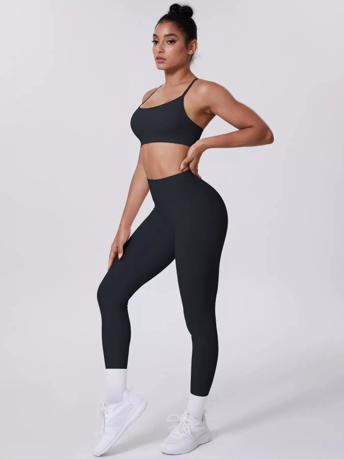 Criss-Cross Back Cami and Leggings Active Set by Trendsi