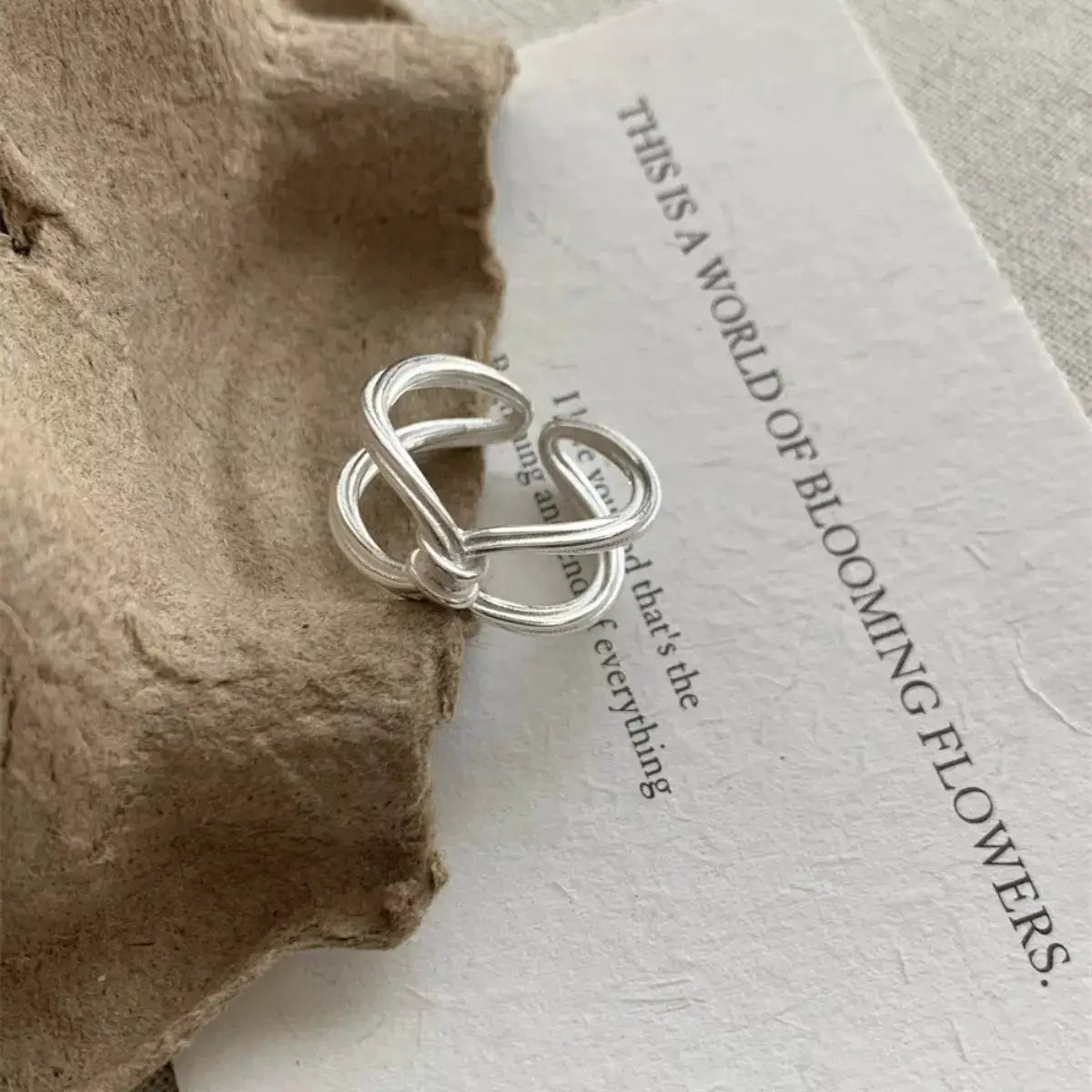 925 Sterling Silver Knot Ring by Trendsi