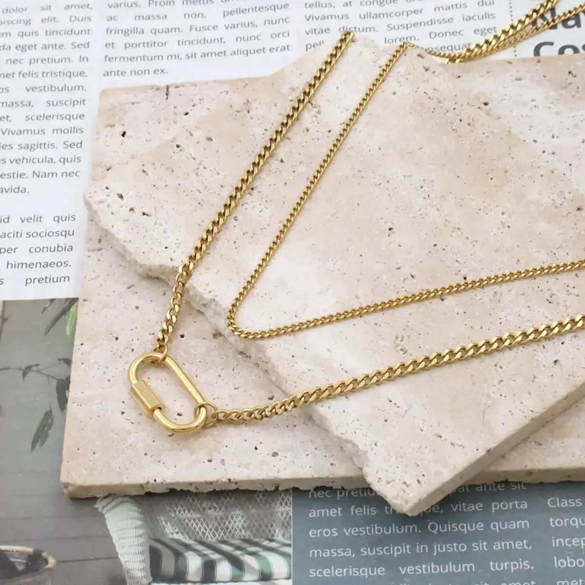 18K Gold-Plated Double Layered Necklace by Trendsi