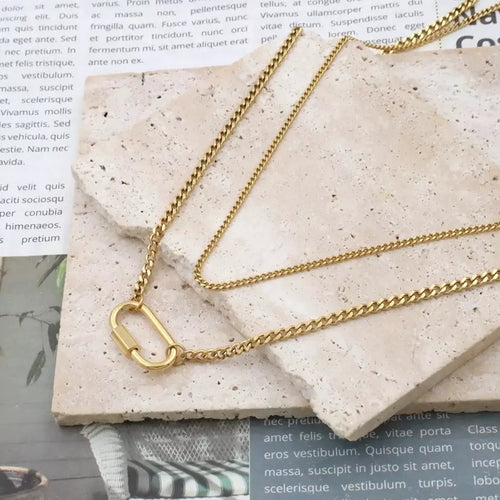 18K Gold-Plated Double Layered Necklace by Trendsi