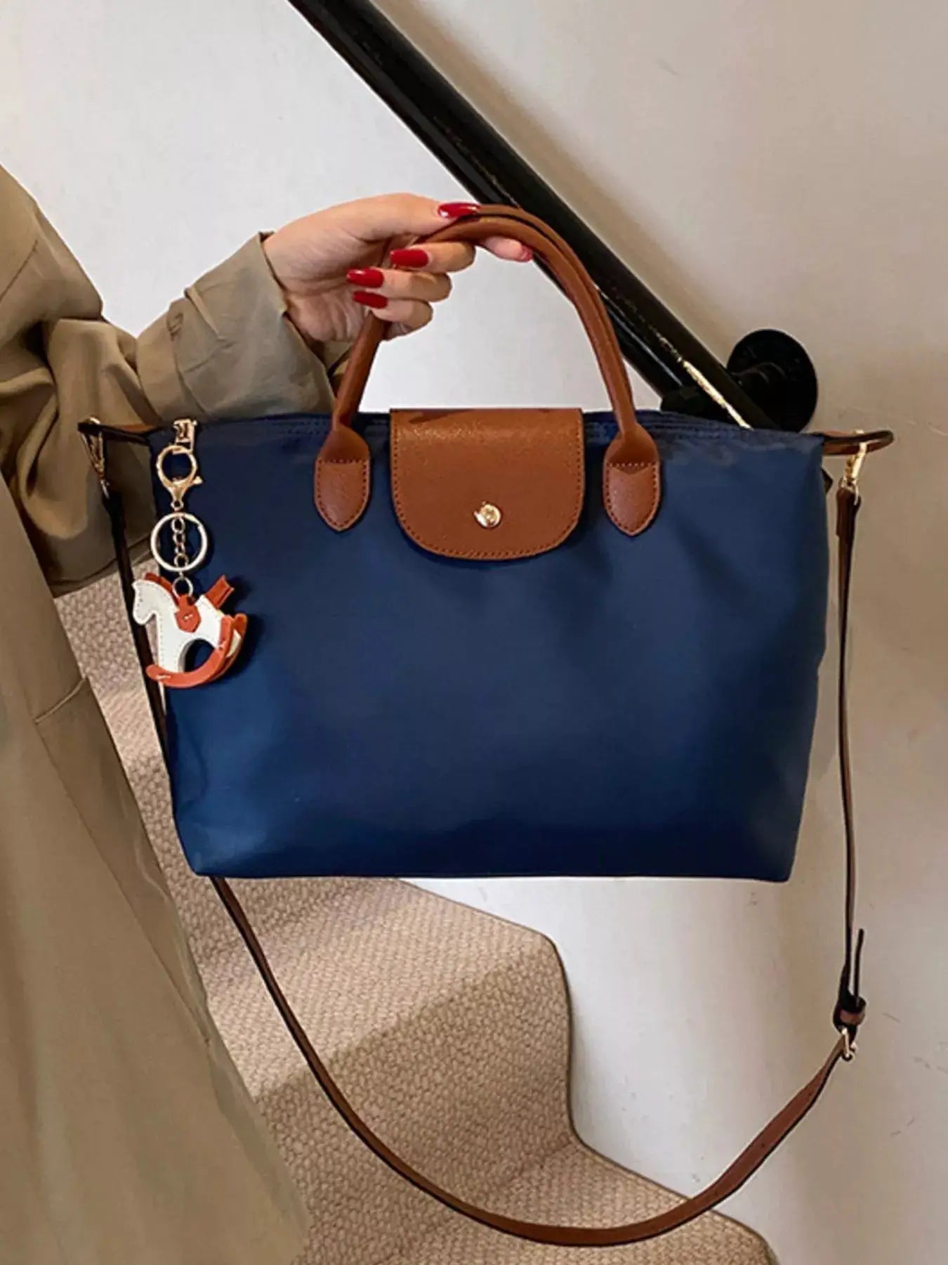 Foldable Lightweight Nylon Handbag by Trendsi