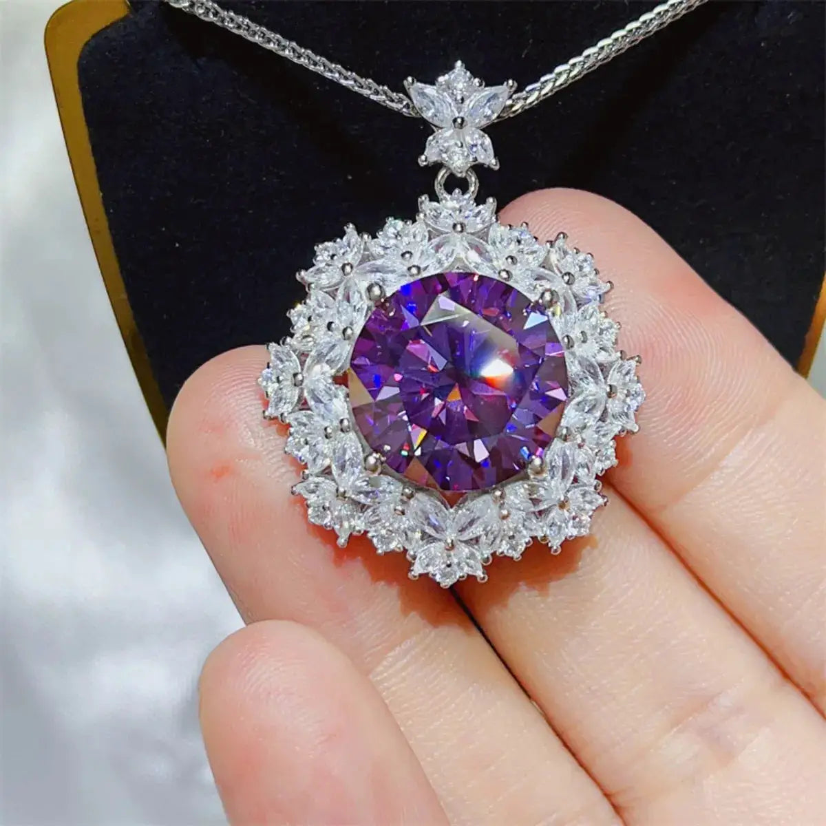 10 Carat Moissanite 925 Sterling Silver Necklace by Trendsi