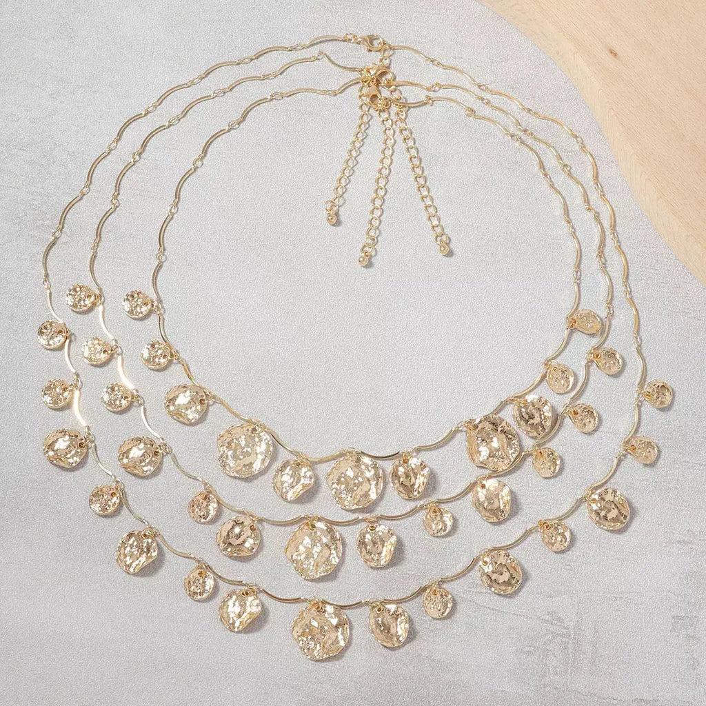 3-Piece 18K Gold-Plated Zinc Alloy Necklace by Trendsi