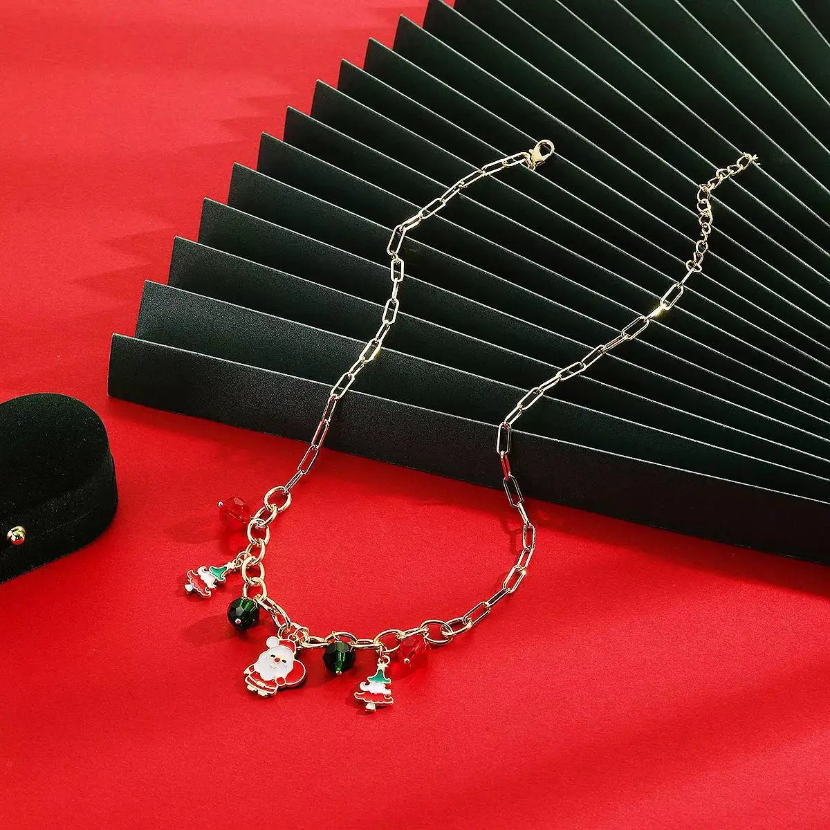 18K Gold-Plated Alloy Christmas Necklace by Trendsi