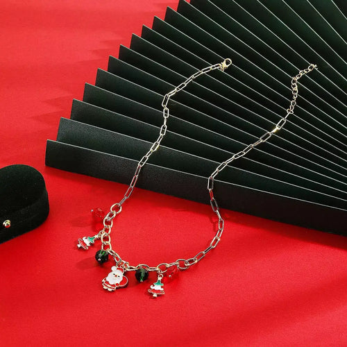 18K Gold-Plated Alloy Christmas Necklace by Trendsi