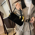 Suede Crossbody Bag with Gold Hardware by Trendsi